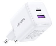 Ładowarka do smartfonów UGREEN Ładowarka sieciowa X516 USB + USB-C GaN 30W biała